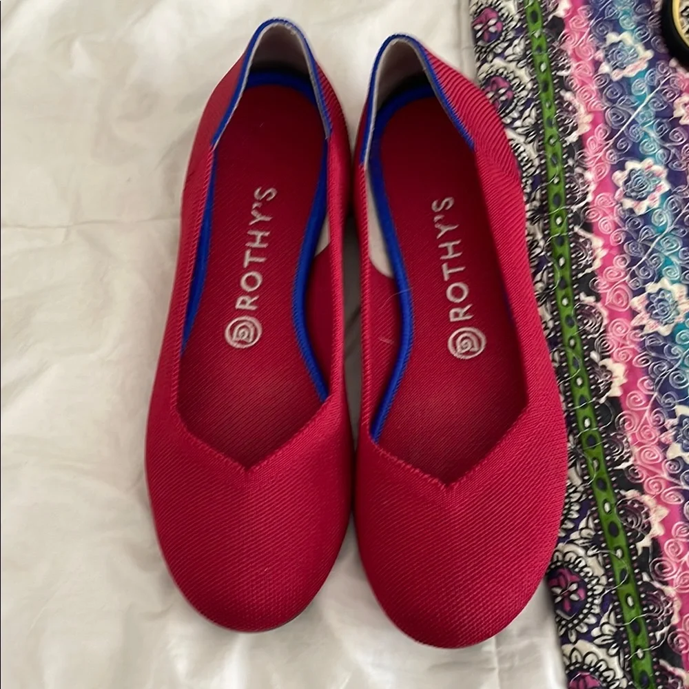 Rothy's Women's Scarlet and Blue Flats